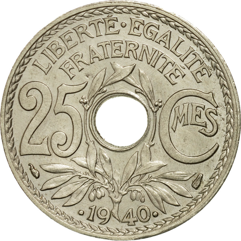 Coin, France, Lindauer, 25 Centimes, 1940, AU(55-58), Nickel-Bronze, KM:867b