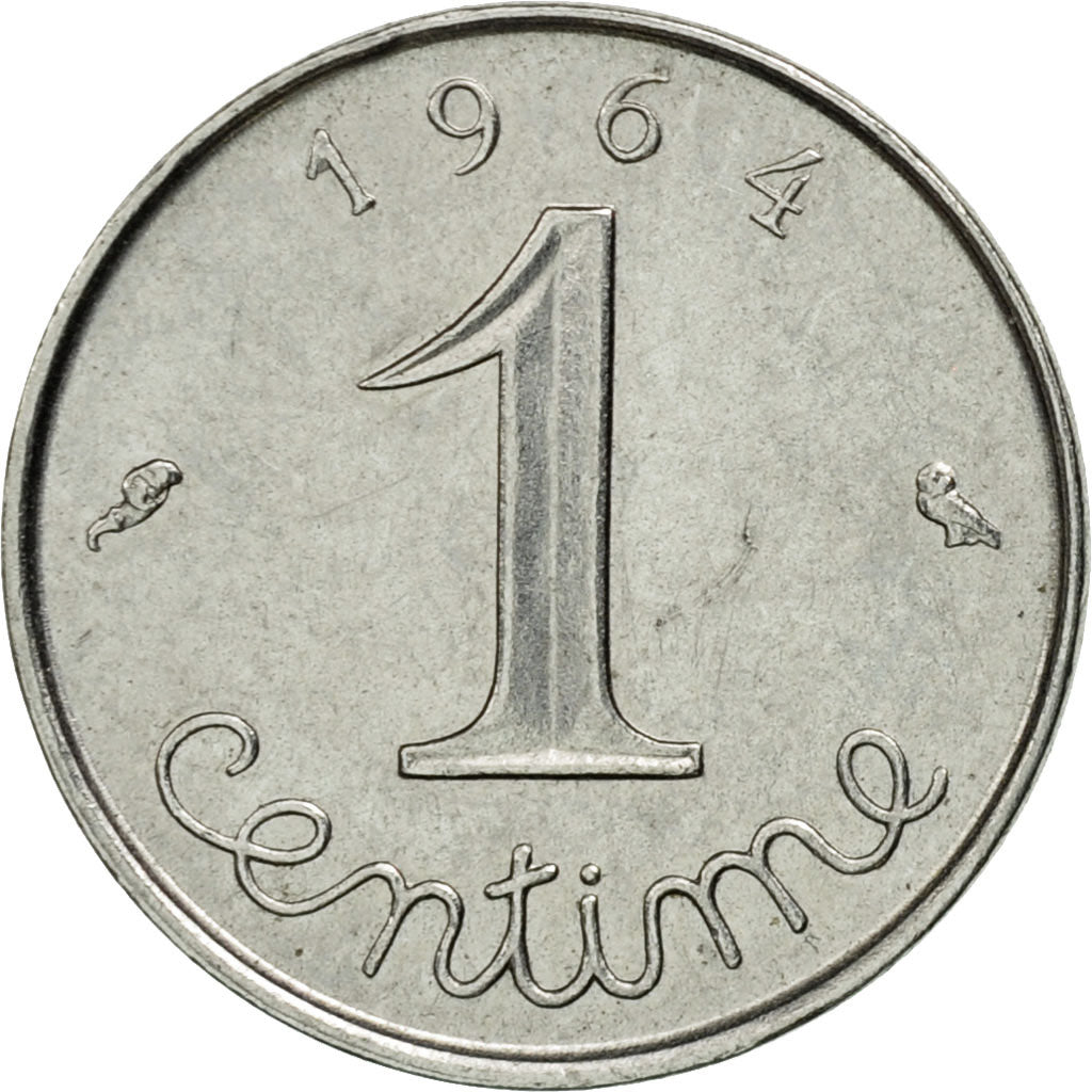 Moneda, Francia, Épi, Centime, 1964, Paris, Rebord, MBC+, Acero inoxidable