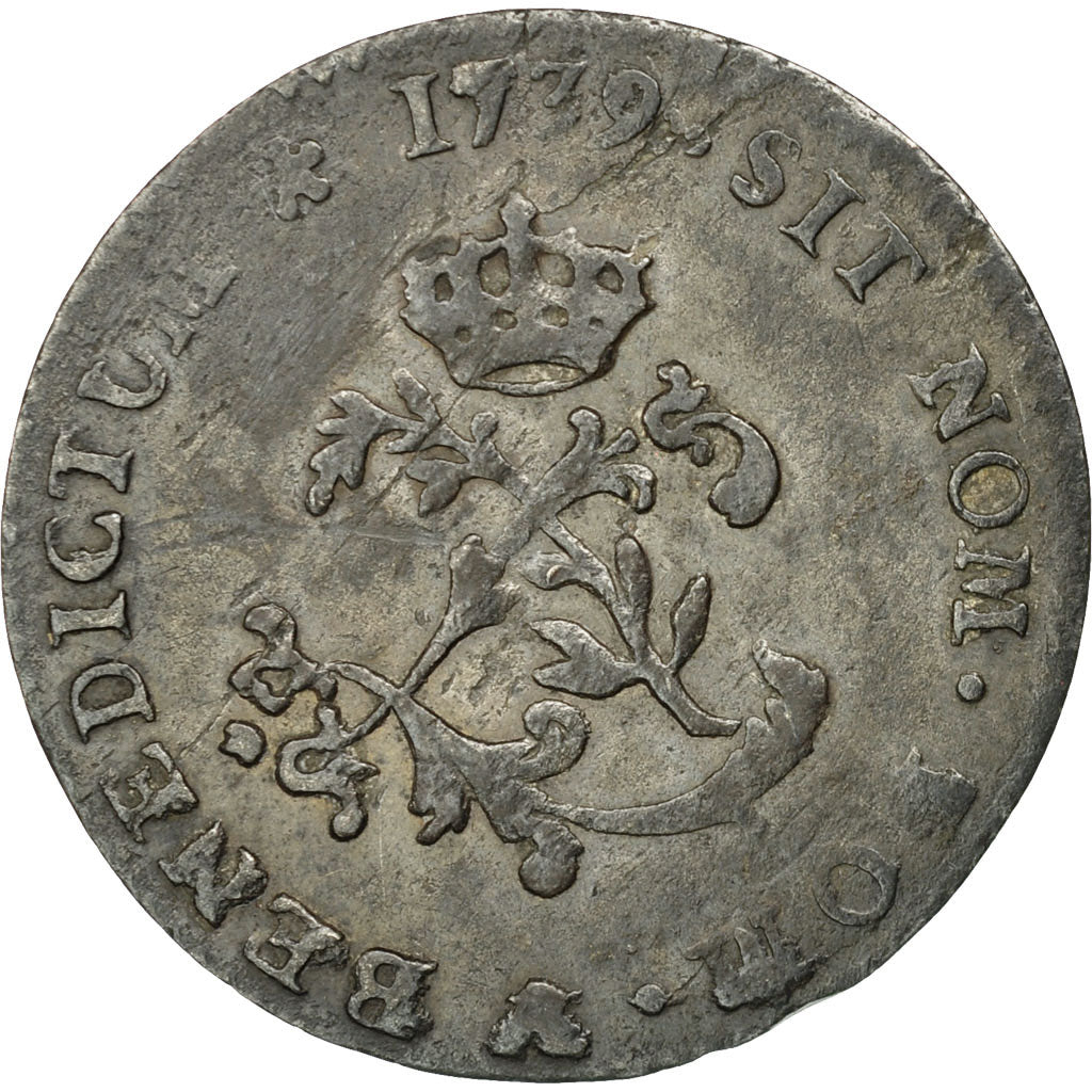 Munten, Frankrijk, Louis XV, Double sol (2 sous) en billon, 1739, Paris,KM 500.1