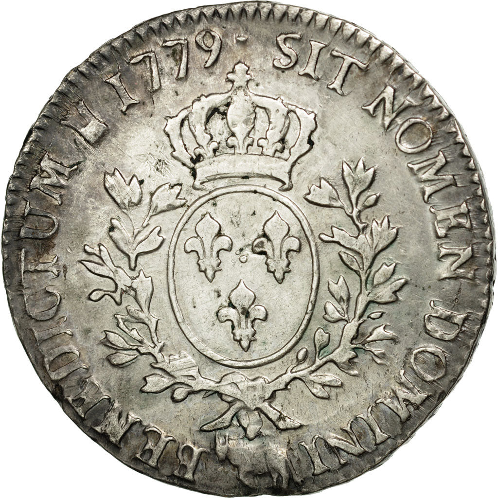 Coin, France, Louis XVI, Écu de Béarn aux branches d'olivier, Ecu, 1779, Pau