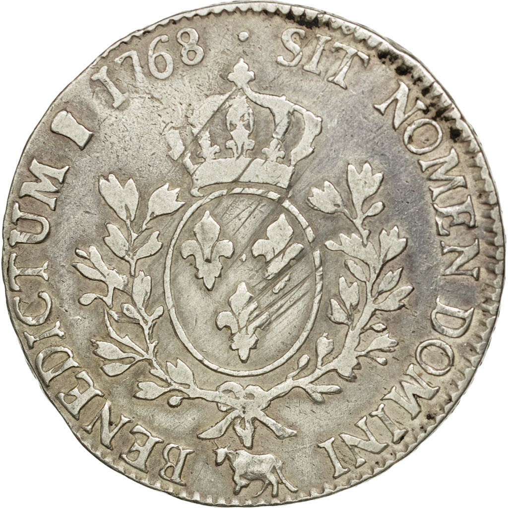 Coin, France, Louis XV, Écu de Béarn au bandeau, 1768, Pau, VF(20-25), KM 518