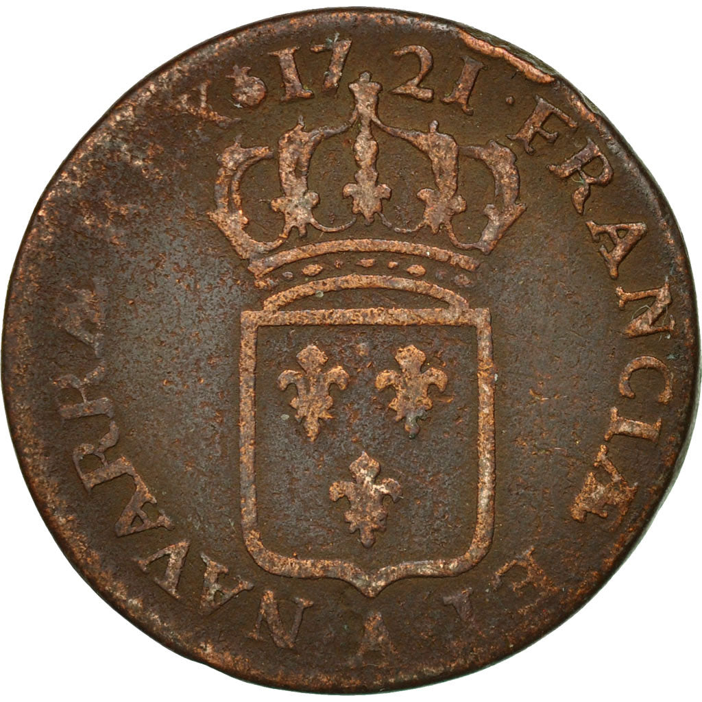 Munten, Frankrijk, Louis XV, Demi sol au buste enfantin, 1/2 Sol, 1721, Paris