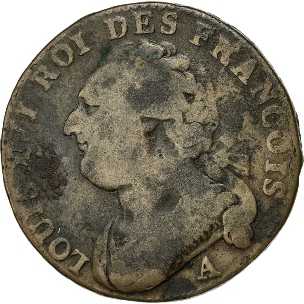 Coin, France, 12 deniers françois, 12 Deniers, 1791, Paris, F(12-15), Bronze