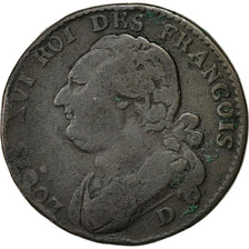 Coin, France, 12 deniers françois, 12 Deniers, 1792, Lyons, F(12-15), Bronze