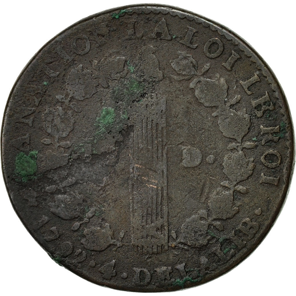 Coin, France, 12 deniers françois, 12 Deniers, 1792, Lyons, F(12-15), Bronze