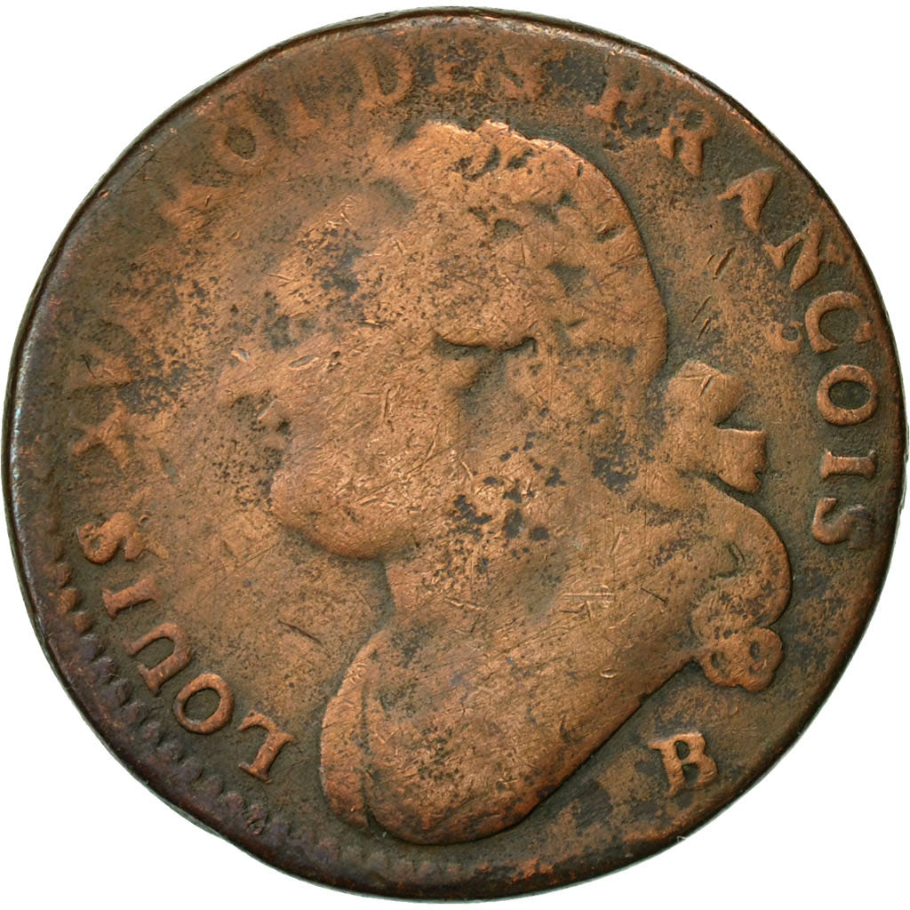 Moneda, Francia, 12 deniers françois, 12 Deniers, 1792, Rouen, BC, Bronce