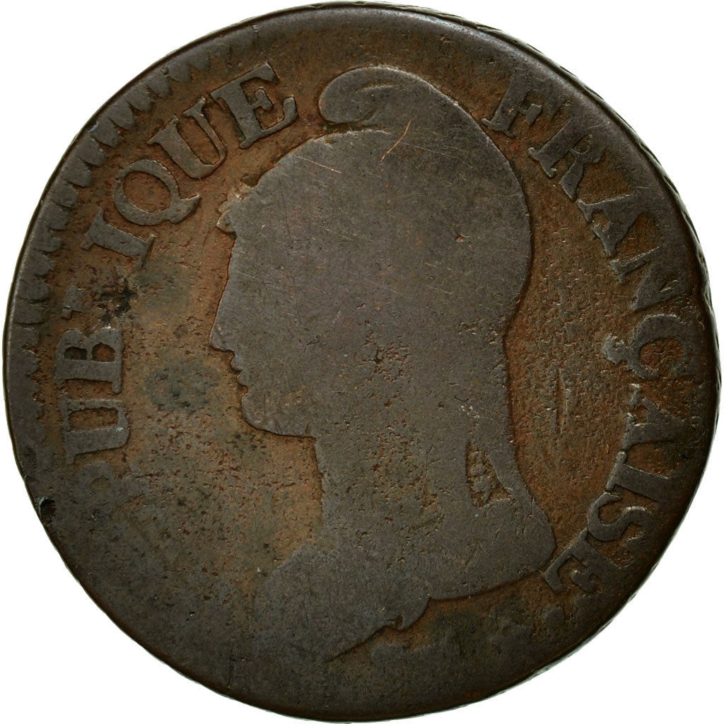 Moneta, Francia, Dupré, 5 Centimes, AN 7/5, Lyons, B, Bronzo, KM:640.5