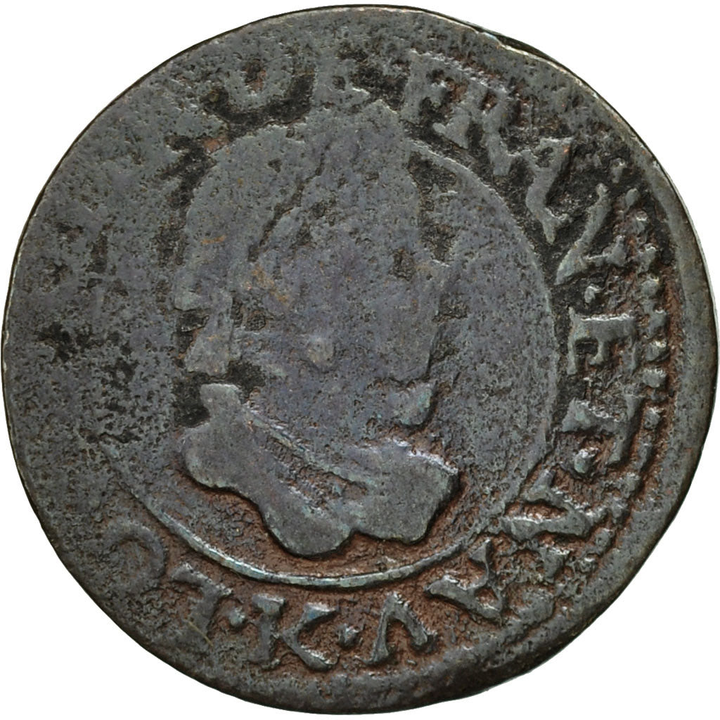 Munten, Frankrijk, Louis XIII,Double tournois,buste enfantin au col fraisé, 1613