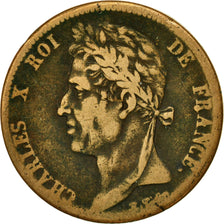 Monnaie, Colonies françaises, Charles X, 5 Centimes, 1828, Paris, TB, Bronze