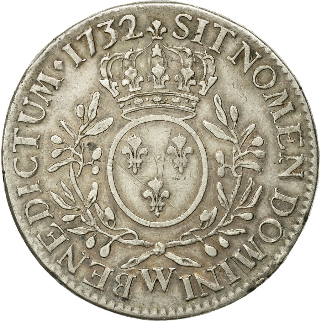 Moneta, Francia, Louis XV, Ecu, 1732/1, Lille, MB+, Argento, Gadoury:321