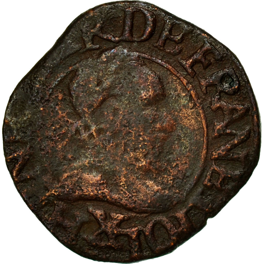 Munten, Frankrijk, Henri III, Denier Tournois, Undated (1578-1579), Amiens, ZG+