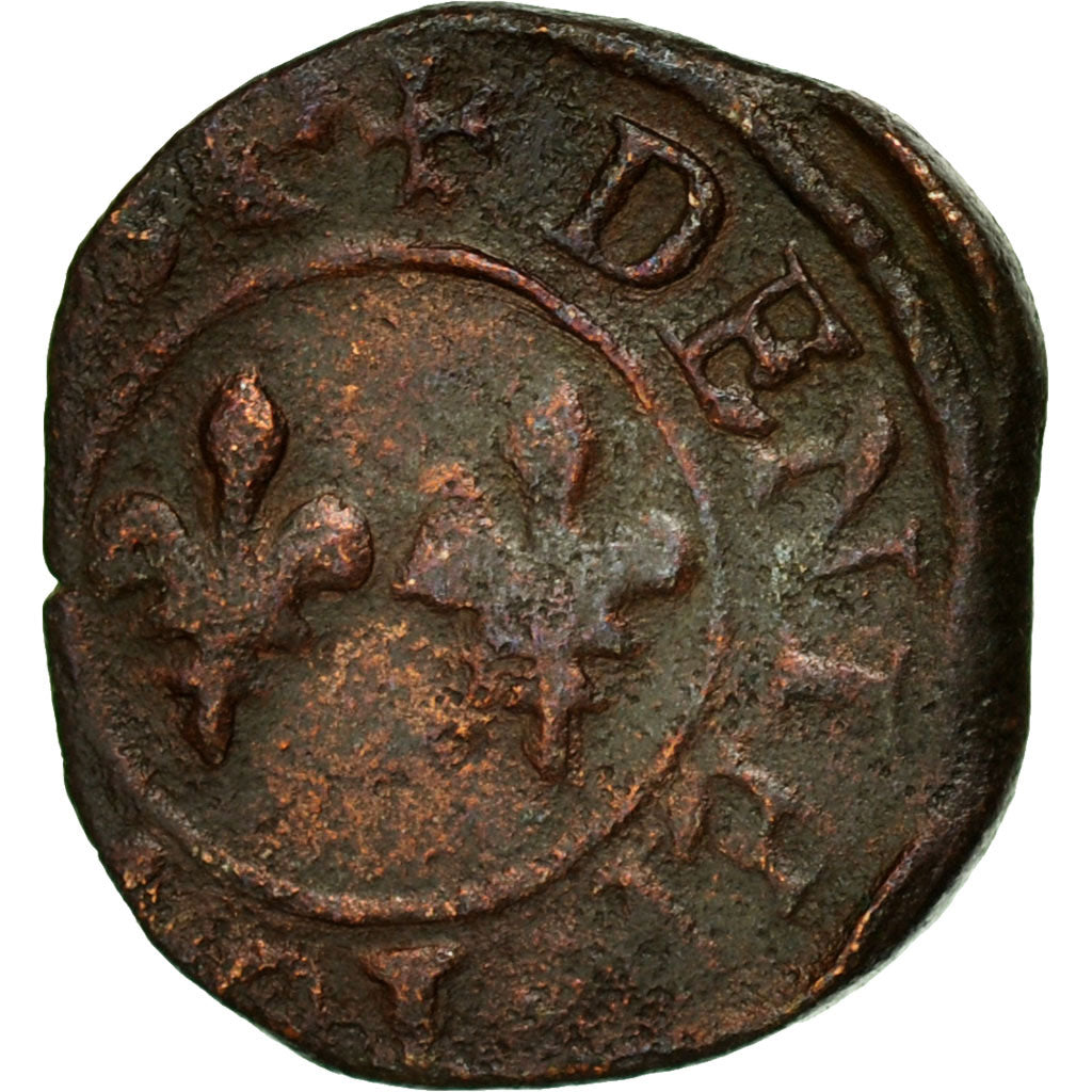 Munten, Frankrijk, Henri III, Denier Tournois, Undated (1578-1579), Amiens, ZG+