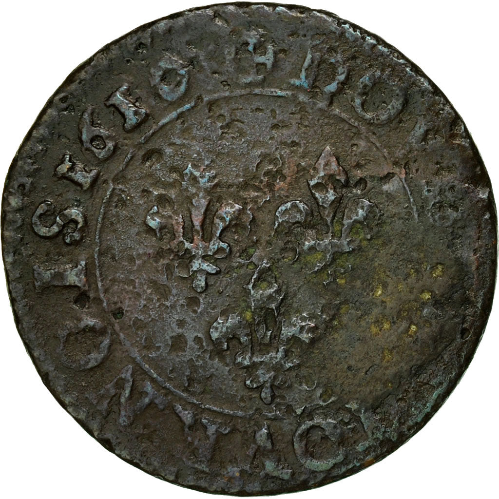 Monnaie, France, Henri IV, Double Tournois, 1610, Paris, B+, Cuivre