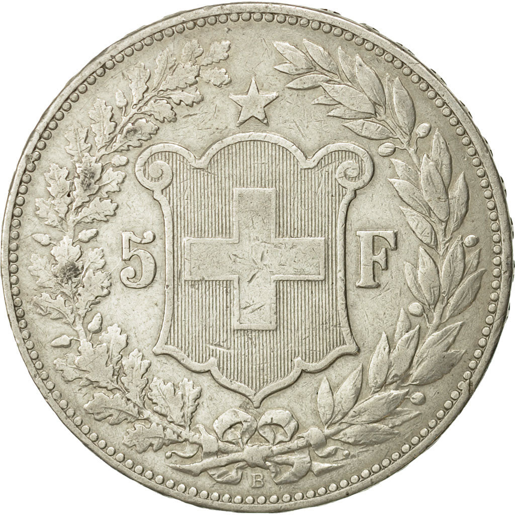 Coin, Switzerland, 5 Francs, 1895, Bern, EF(40-45), Silver, KM:34