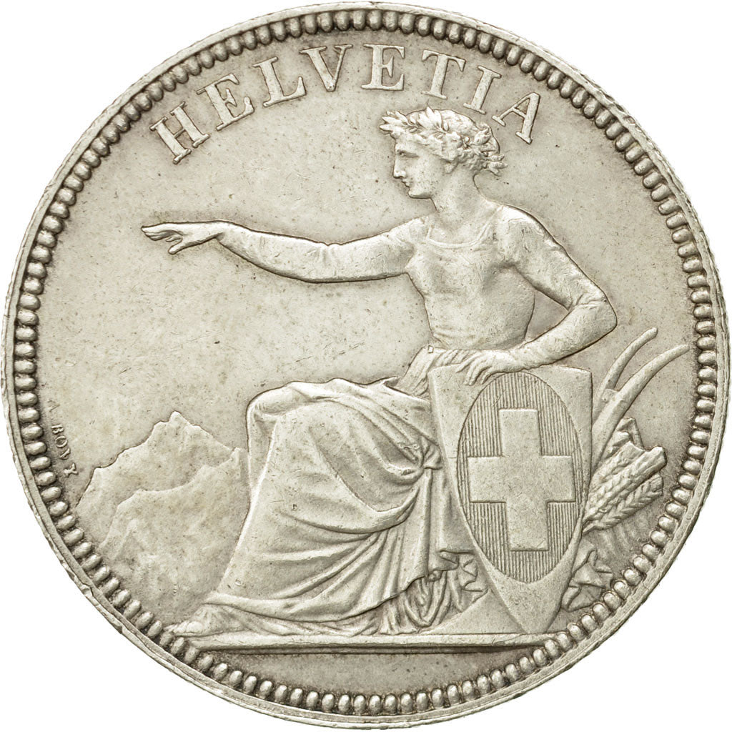 Coin, Switzerland, 5 Francs, 1874, Brussels, AU(50-53), Silver, KM:11