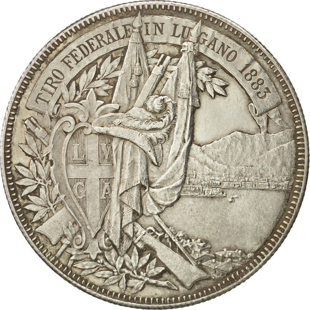 Coin, Switzerland, 5 Francs, 1883, AU(50-53), Silver, KM:S16
