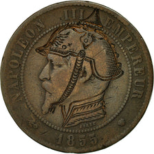 Monnaie, France, Napoléon III, Satirique, 10 Centimes, 1855, Marseille