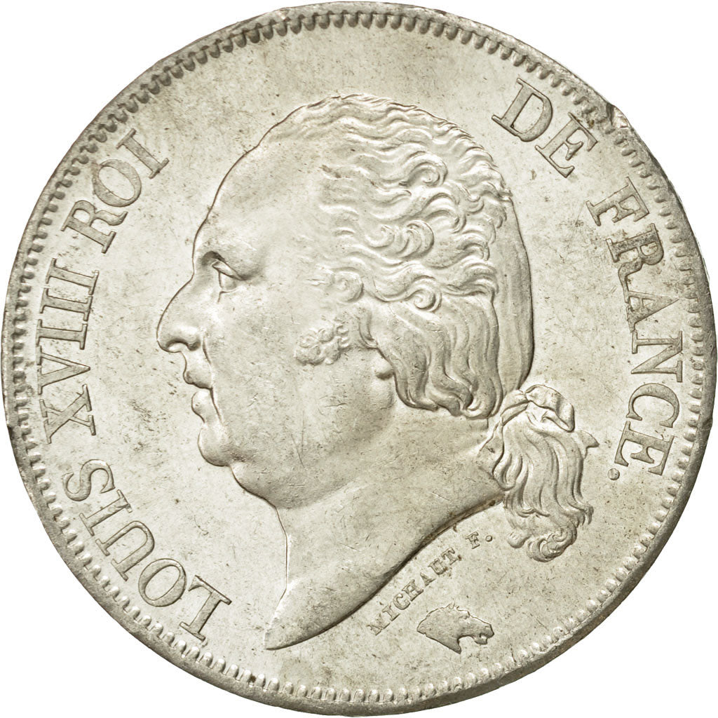 Coin, France, Louis XVIII, 5 Francs, 1824, Lille, MS(60-62), KM 711.13