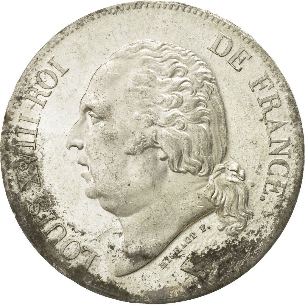 Moneta, Francia, Louis XVIII, 5 Francs, 1824, Lille, SPL, Argento, KM 711.13