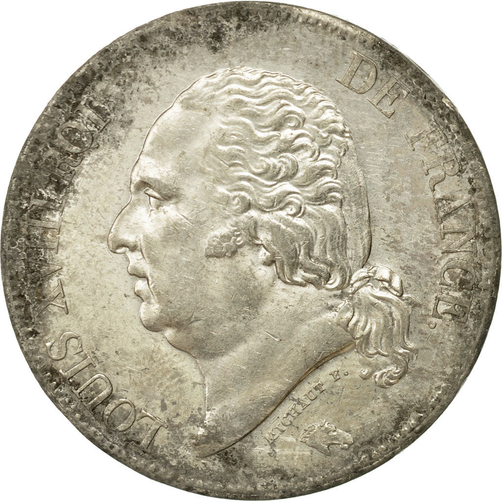 Moneta, Francia, Louis XVIII, 5 Francs, 1824, Lille, SPL, Argento, KM 711.13