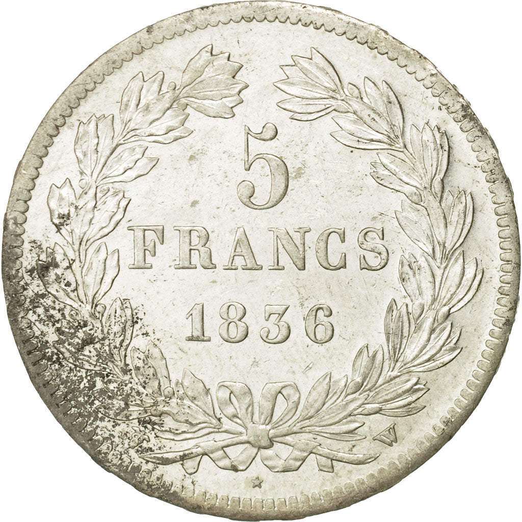 Coin, France, Louis-Philippe, 5 Francs, 1836, Lille, AU(55-58), Silver