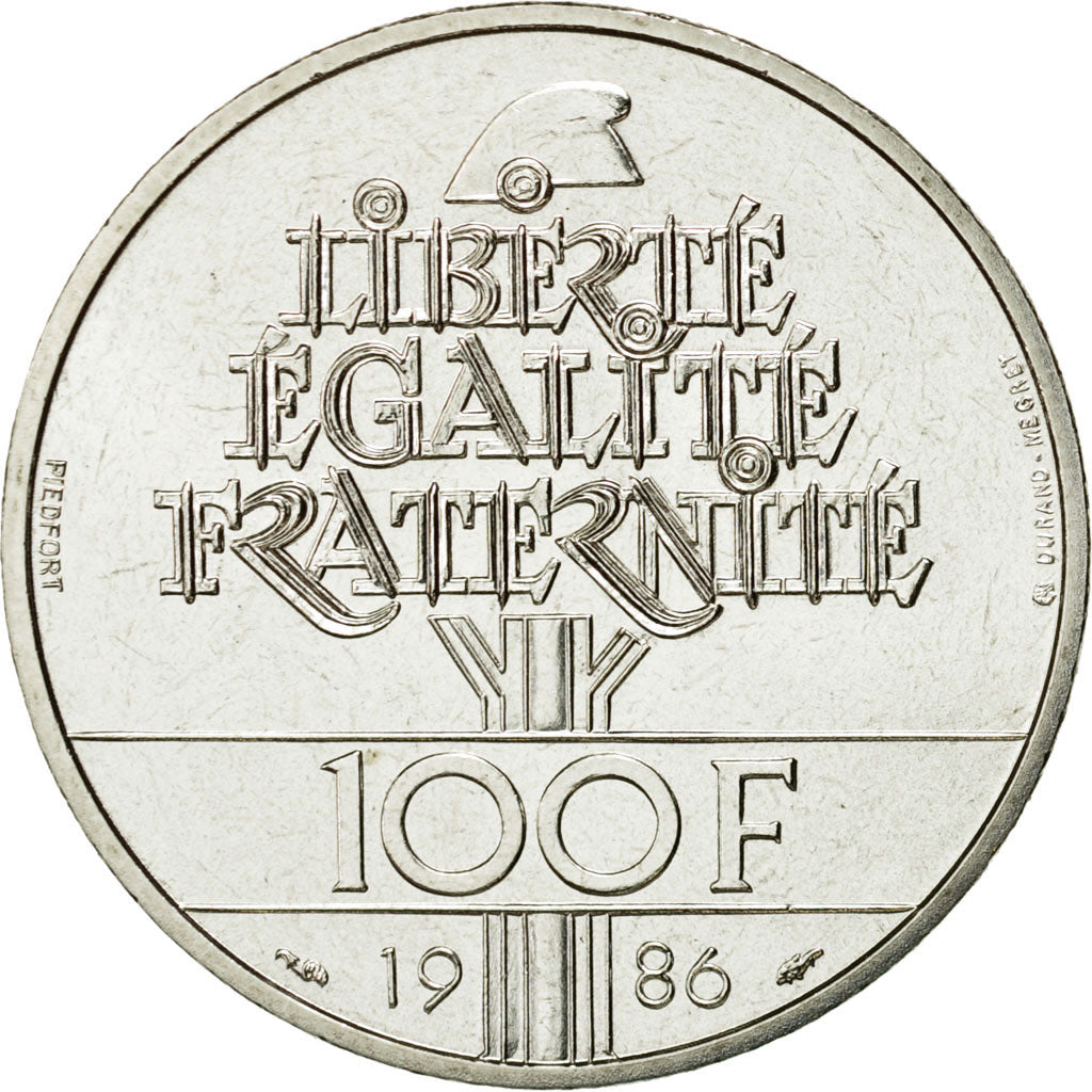 Moneta, Francja, 100 Francs, 1986, Piéfort, MS(65-70), Srebro, KM:P972