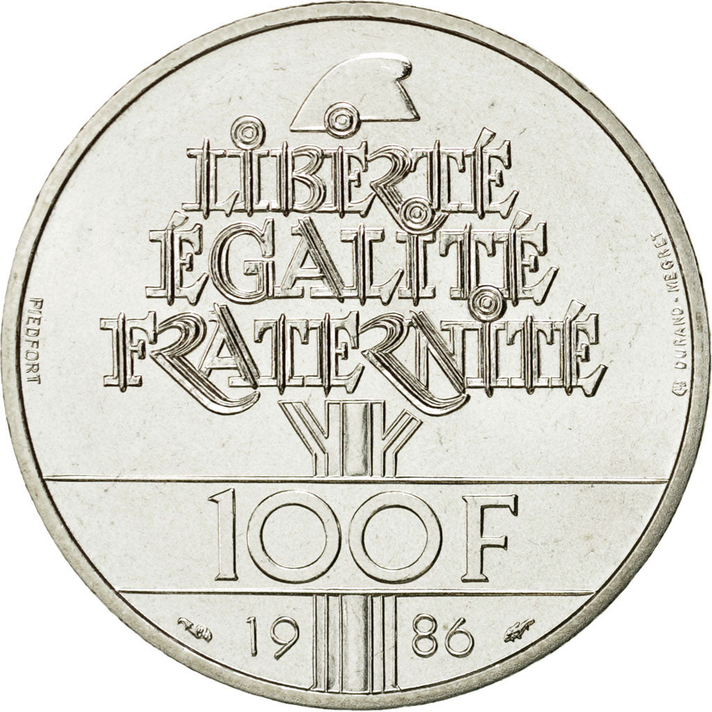 Coin, France, 100 Francs, 1986, Piéfort, MS(65-70), Silver, KM:P972