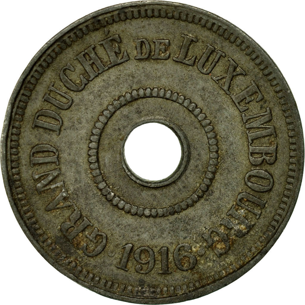 Coin, Luxembourg, Charlotte, 25 Centimes, 1916, AU(50-53), Zinc, KM:29