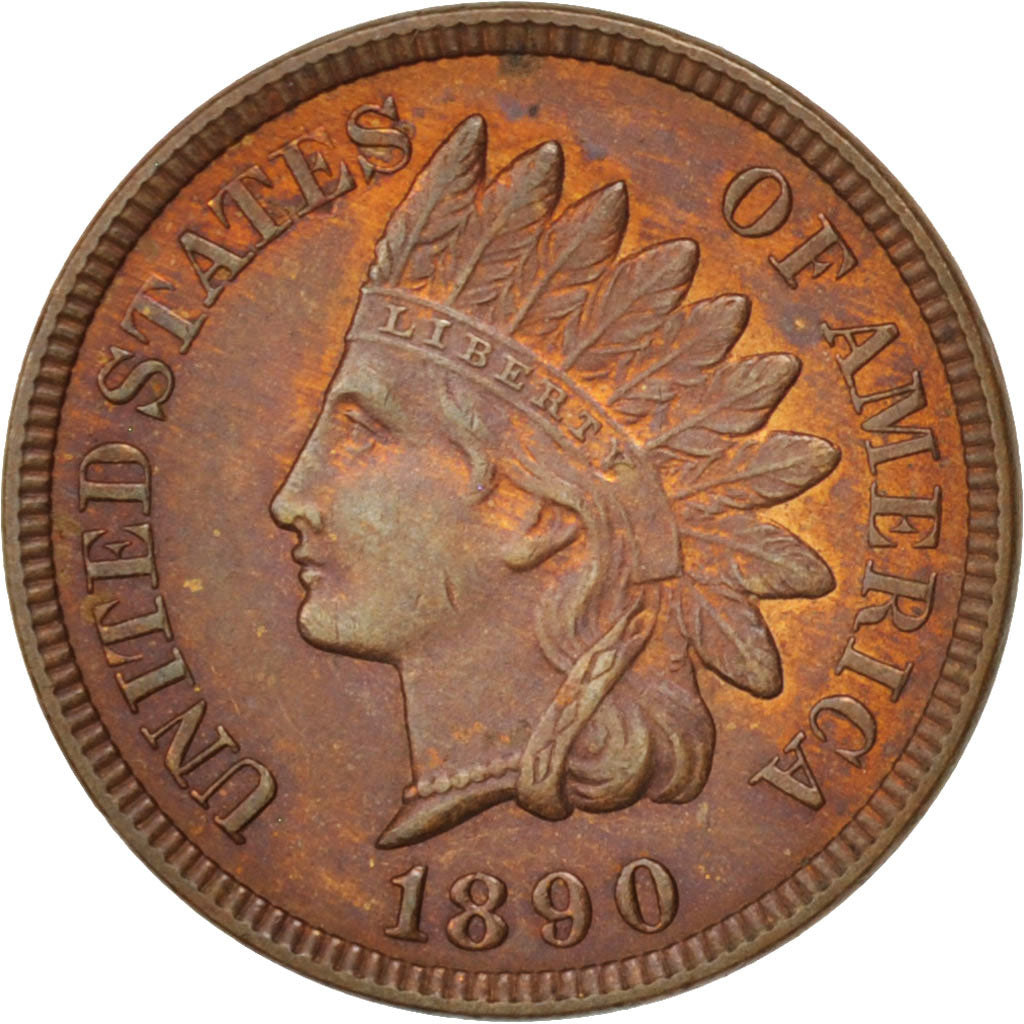 United States, Indian Head Cent, 1890, Philadelphia, KM:90a