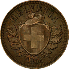 Coin, Switzerland, 2 Rappen, 1938, Bern, AU(50-53), Bronze, KM:4.2a