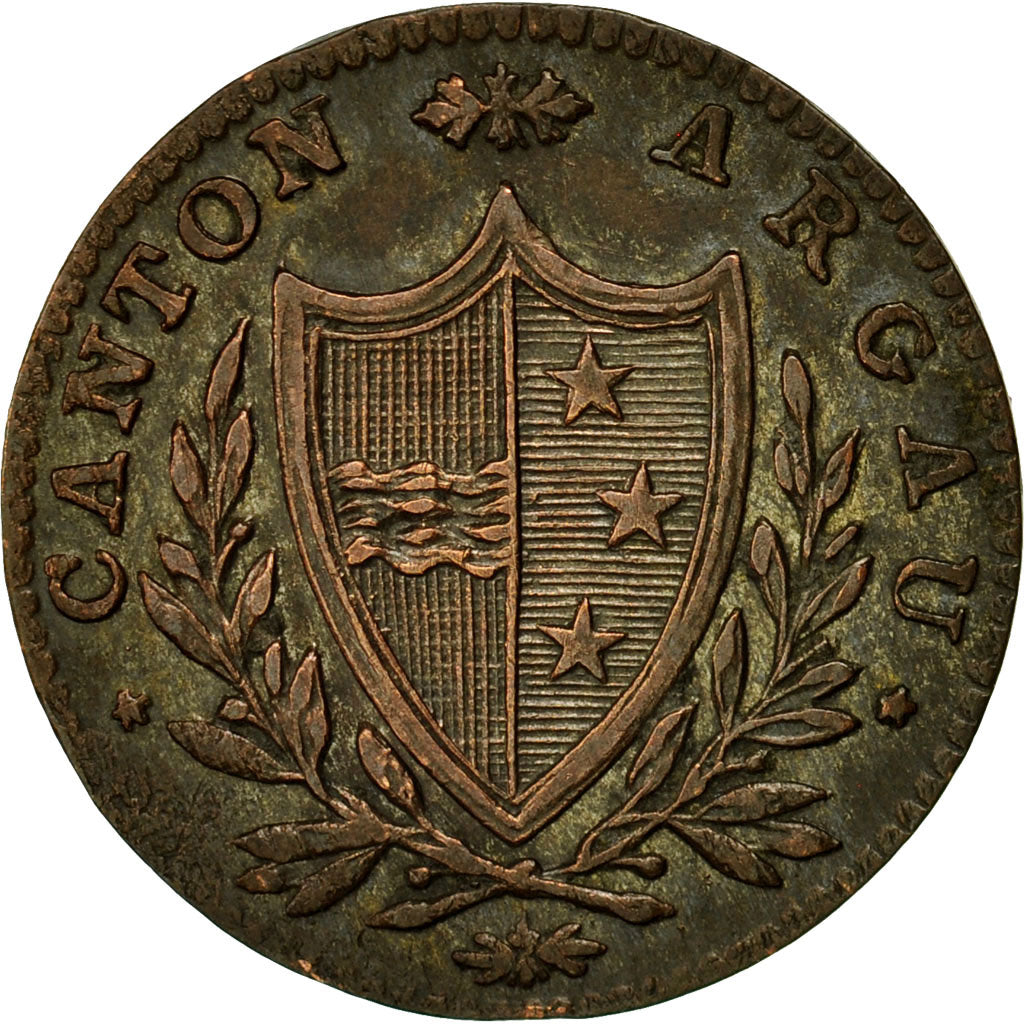 Coin, SWISS CANTONS, AARGAU, 1/2 Batzen, 1808, AU(50-53), Billon, KM:8.1