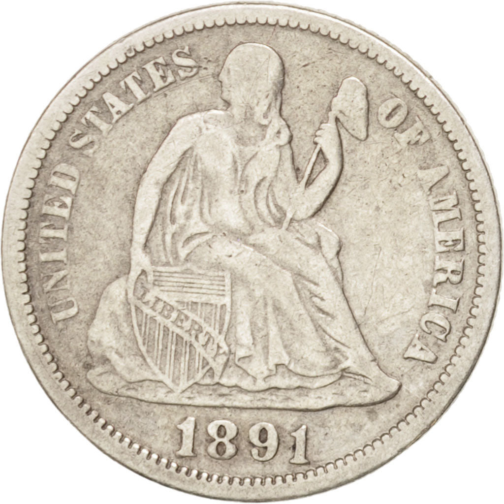United States, Seated Liberty Dime, 1891, Philadelphia, KM:A92