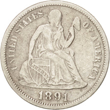 United States, Seated Liberty Dime, 1891, Philadelphia, KM:A92