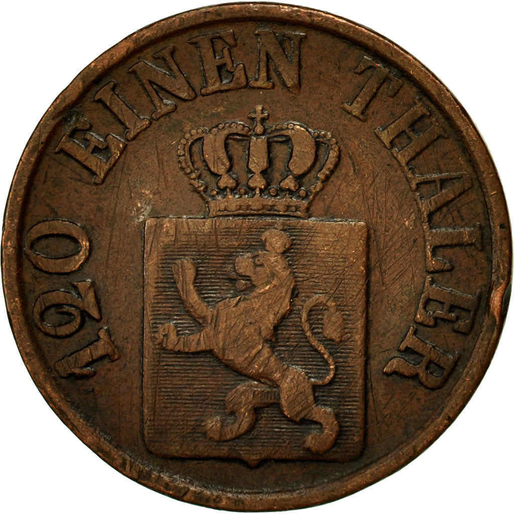 Coin, German States, HESSE-CASSEL, Friedrich Wilhelm, 3 Heller, 1856, VF(30-35)