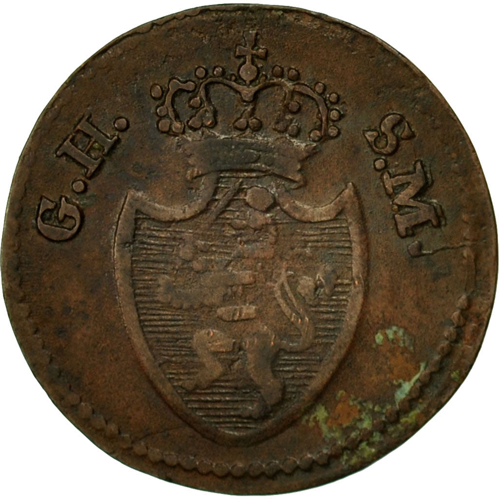 Coin, German States, HESSE-DARMSTADT, Ludwig X, Pfennig, 1819, EF(40-45)