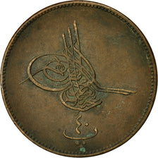 Moneda, Egipto, Abdul Aziz, 40 Para, Qirsh, 1869, Misr, MBC, Bronce, KM:248.1