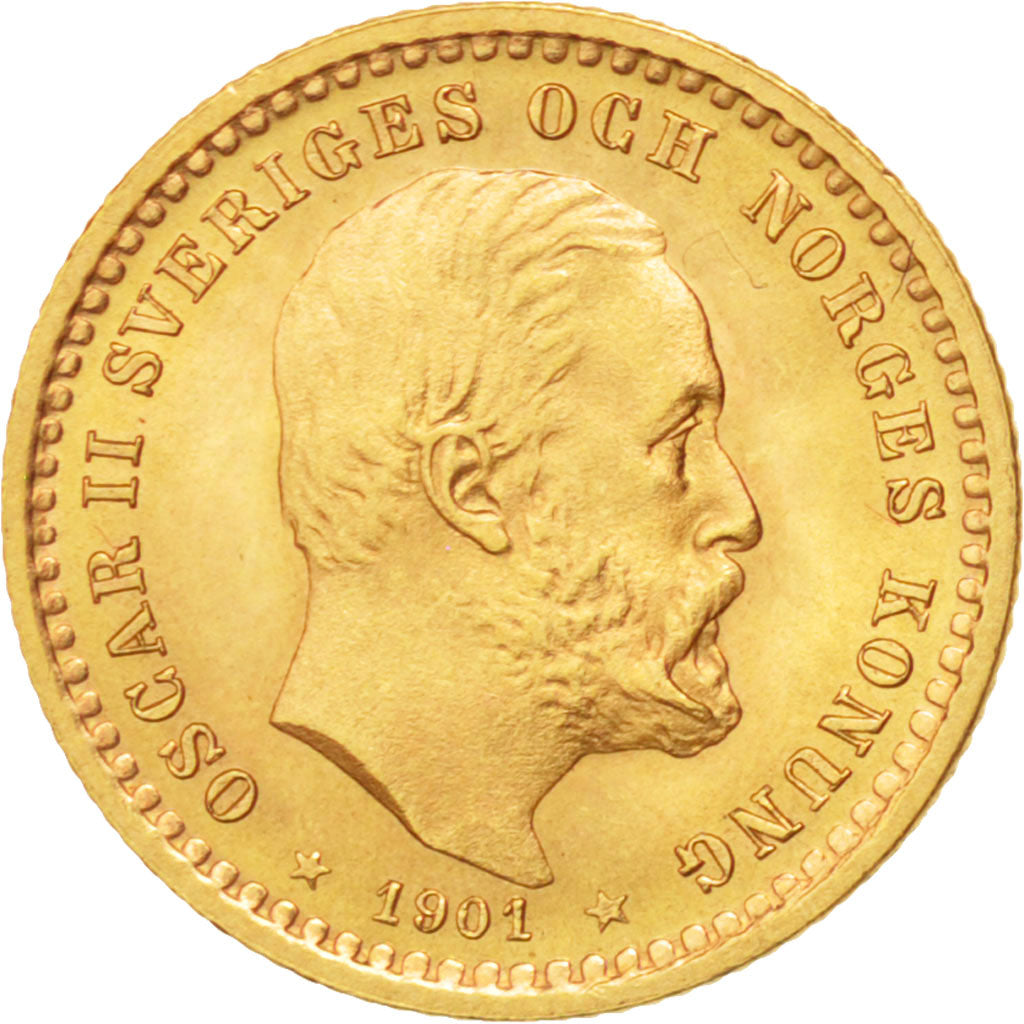 Sweden, Oscar II, 5 Kronor, 1901, Gold, KM:766