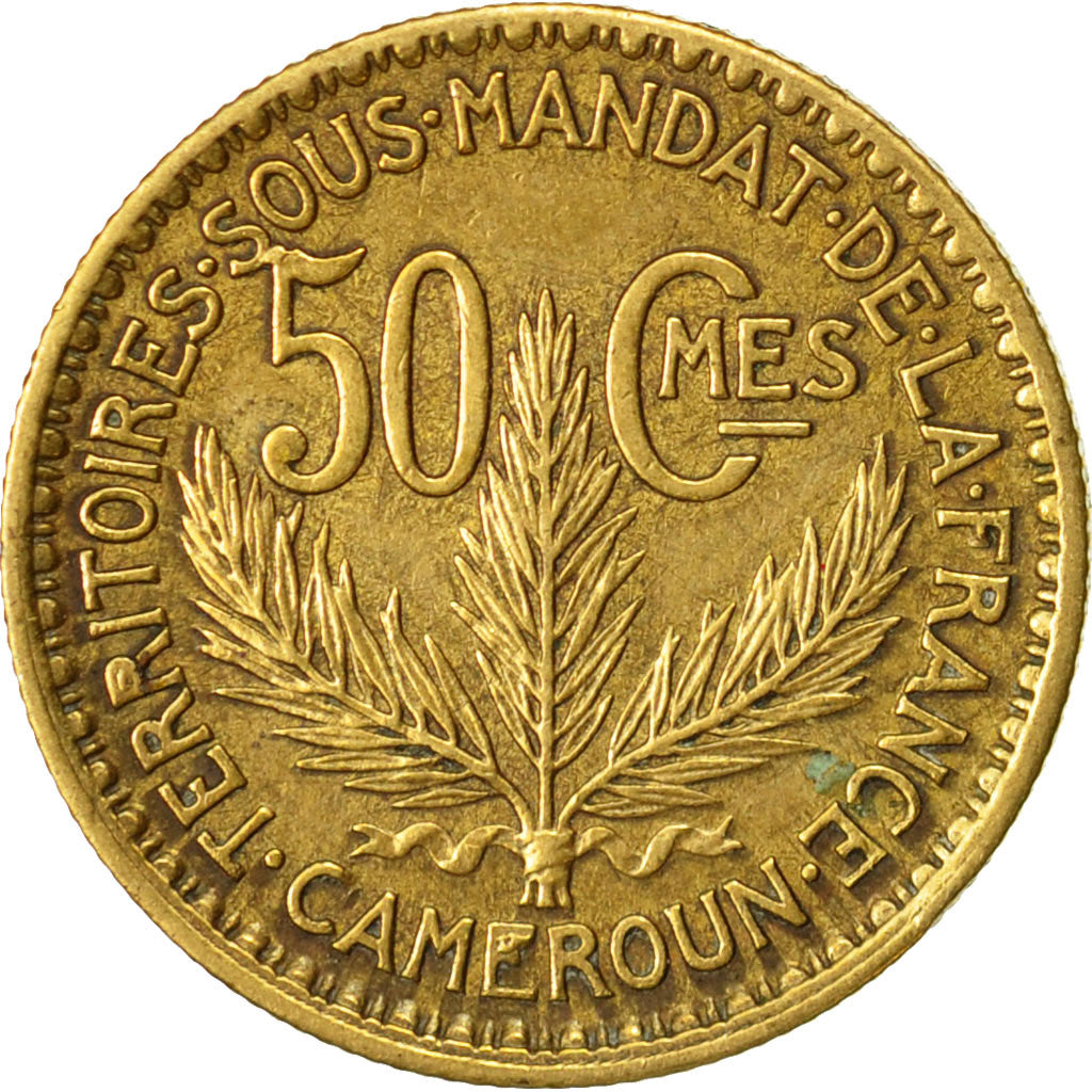 Coin, Cameroon, 50 Centimes, 1925, Paris, EF(40-45), Aluminum-Bronze, KM:1