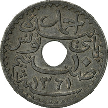 Munten, Tunisië, Ahmad Pasha Bey, 10 Centimes, 1942, Paris, PR, Zinc, KM:267