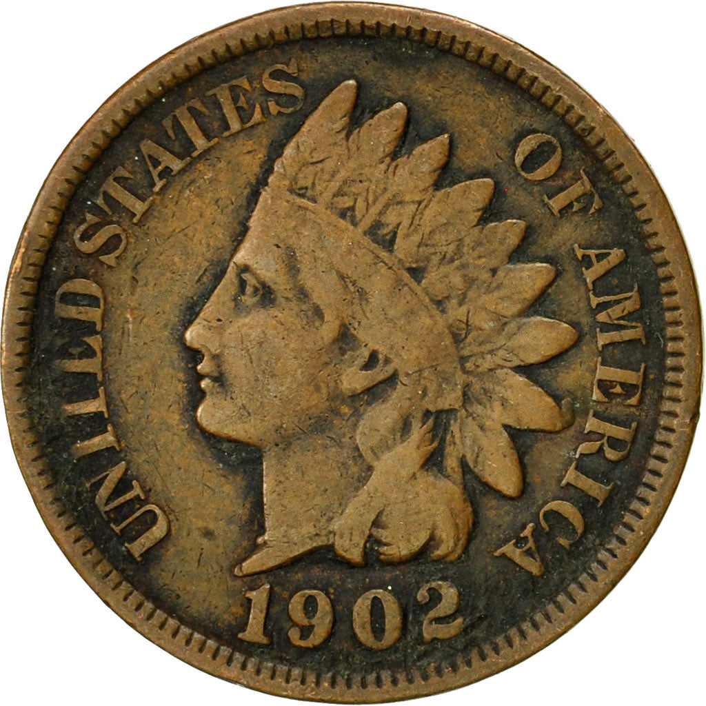 Coin, United States, Indian Head Cent, Cent, 1902, U.S. Mint, Philadelphia