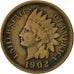 Coin, United States, Indian Head Cent, Cent, 1902, U.S. Mint, Philadelphia