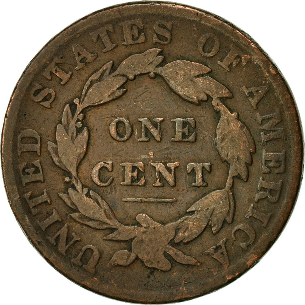 Coin, United States, Coronet Cent, Cent, 1833, U.S. Mint, Philadelphia
