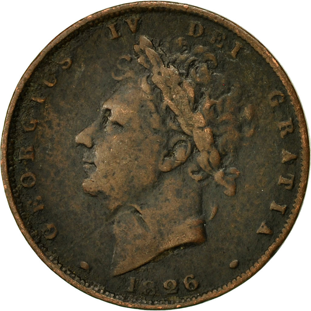 Coin, Great Britain, George IV, Farthing, 1826, EF(40-45), Copper, KM:697