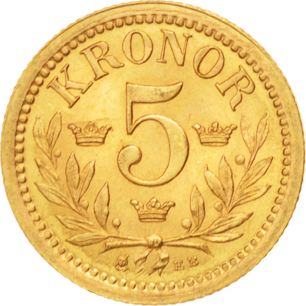 Sweden, Oscar II, 5 Kronor, 1899, Gold, KM:756