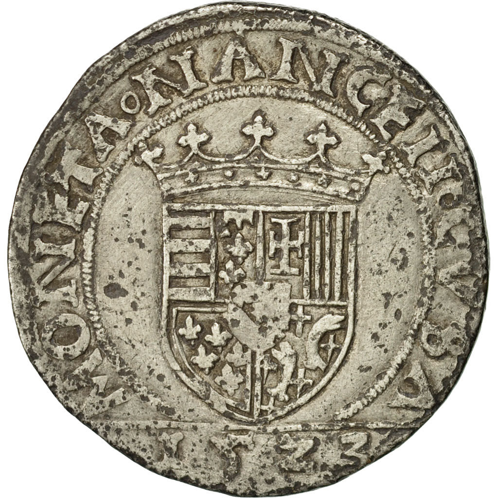 Coin, France, LORRAINE, Antoine, Teston, 1523, Nancy, EF(40-45), Silver