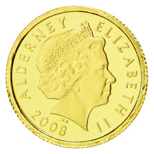 Coin, Alderney, Pound, 2008, British Royal Mint, Charles II, MS(65-70), Gold