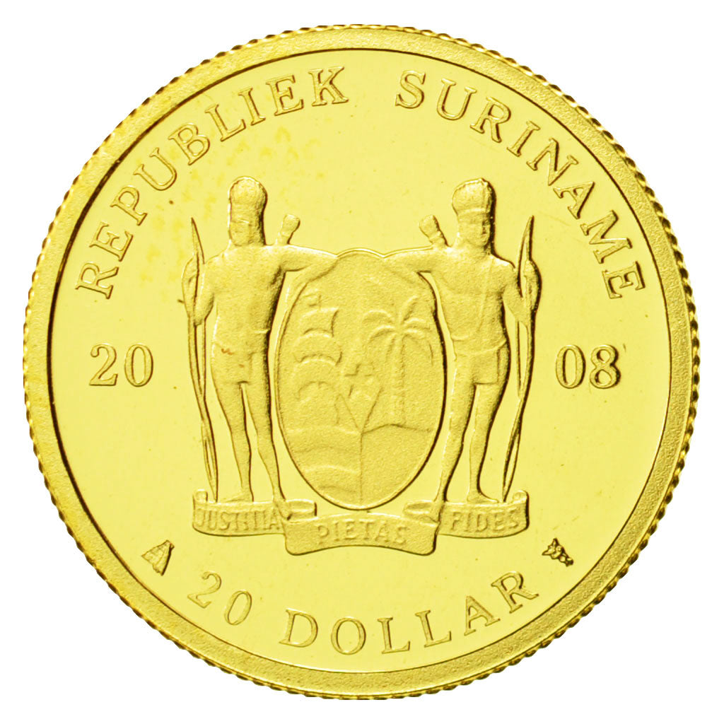 Moneda, Surinam, $20, 2008, FDC, Oro, KM:65