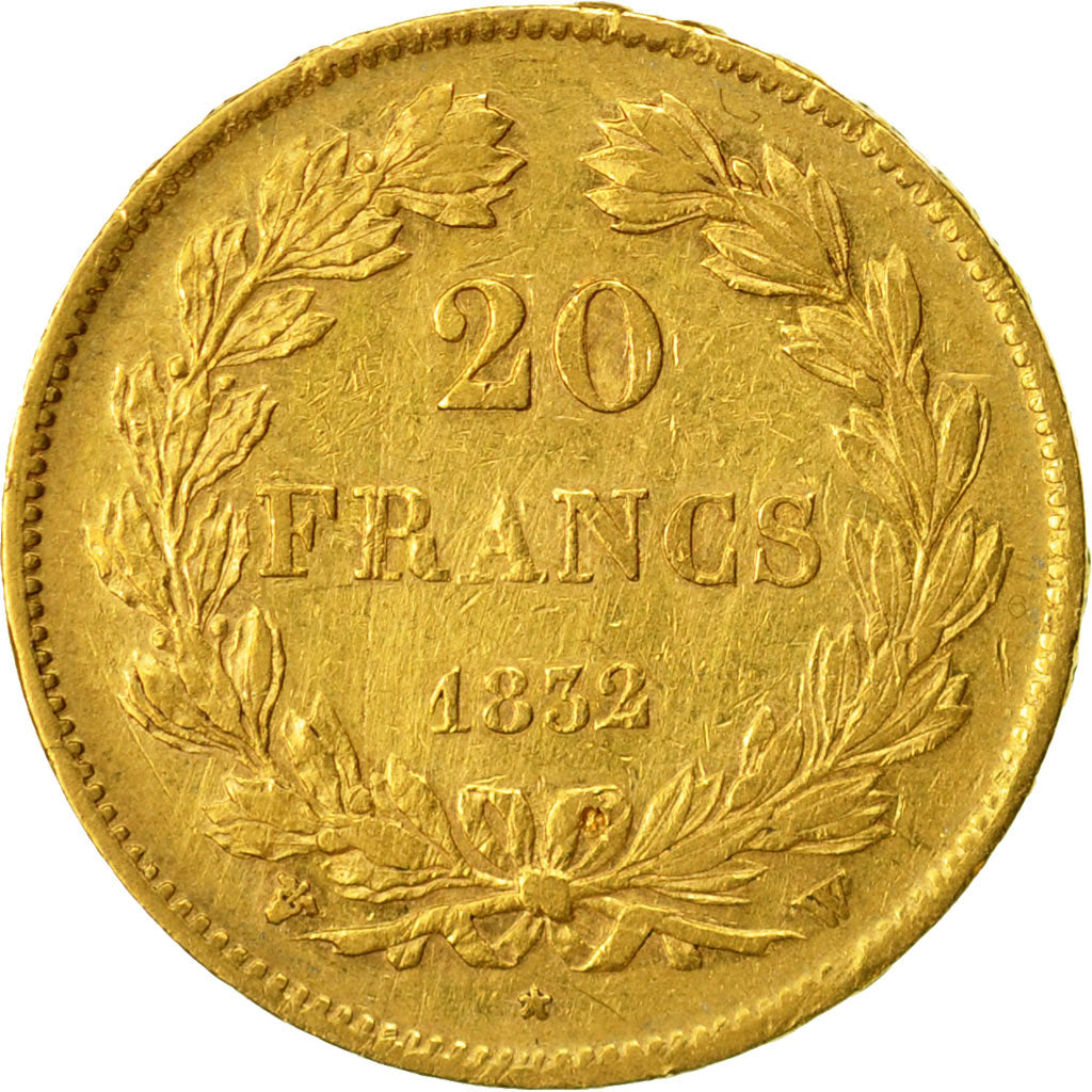 Coin, France, Louis-Philippe, 20 Francs, 1832, Lille, VF(30-35), Gold, KM:750.5