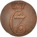Moneda, Dinamarca, Christian VII, 1/2 Skilling, 1771, Altona, MBC+, Cobre