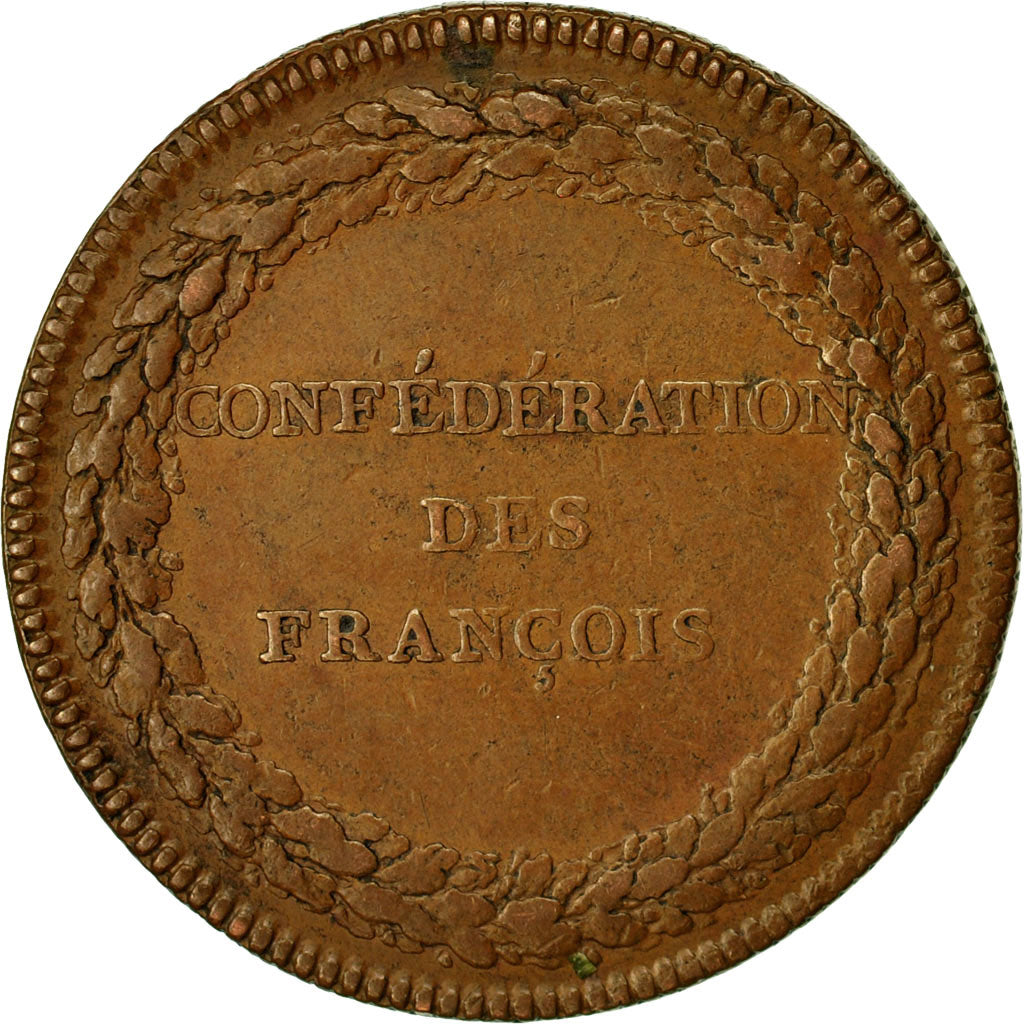 médaille, France, Médaille, 1790, Confédération des François, SUP, Cuivre